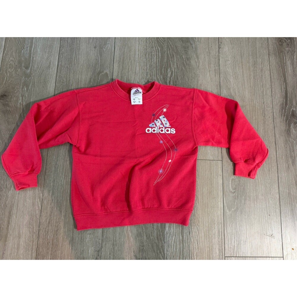 Vtg 90s Adidas Crewneck Pullover Sweatshirt Red Woman’s Med Made In USA